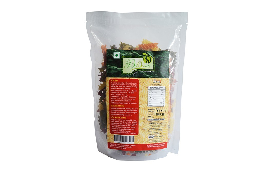Delsano Mix Veg Pasta    Pack  250 grams